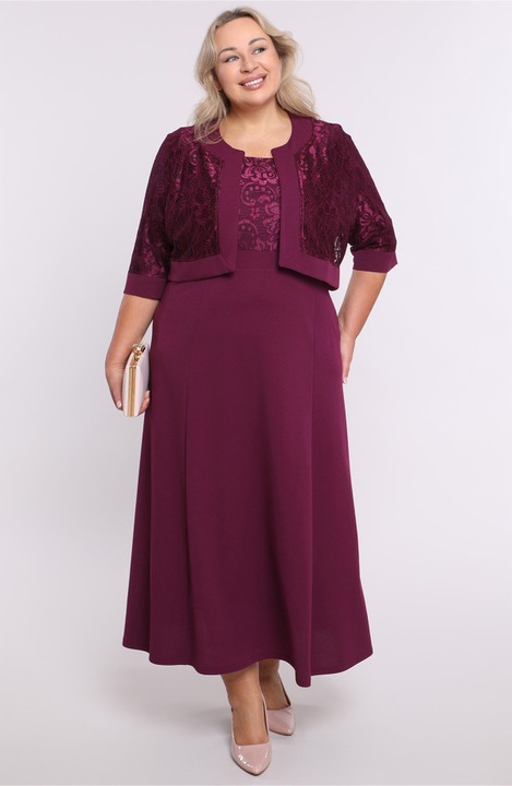 Set violet cu bolero din dantela