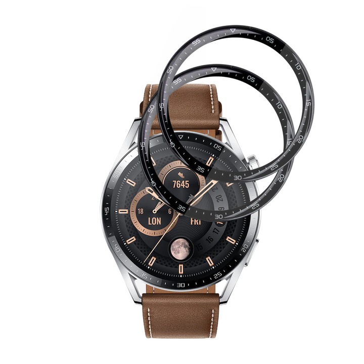 Комплект 2 x Гъвкаво PMMA фолио за защита на екран за Huawei Watch GT 3 46mm, HD, против отпечатъци Nano Flex - Черно