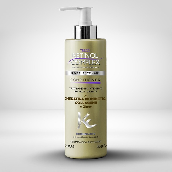 Balzsam biomimetikus keratinnal és regeneráló kollagénnel - 500 ml - Retinol Complex