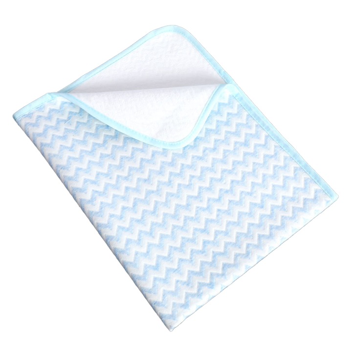 1cearceaf absorbant impermeabile pentru copii, bumbac muselina,80*120cm, Albastru, absorbant si lavabila, refolosibila