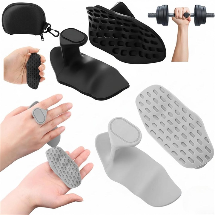 Edzőtermi kesztyű Grip típusú tenyérrel, csúszásmentes tárolótáskával, szilikon fitnesz kesztyű súlyemeléshez, tenyérvédelem a bőrkeményedések ellen súlyzókhoz, húzódzkodáshoz 9.5 x 4.5 cm