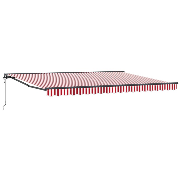 Cort electric retractabil vidaXL, Rosu, Alb, Antracit 5 × 3, 5 m