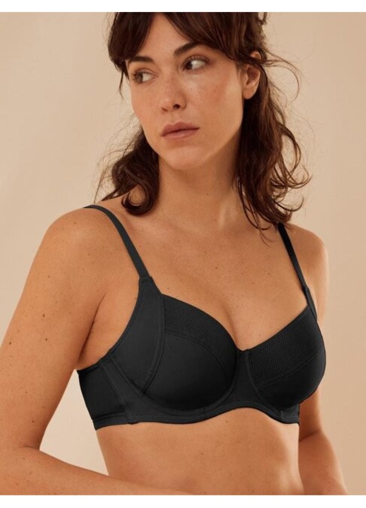 Sutien microfibra buretat fara sarme Ysabel Mora 10118, Negru