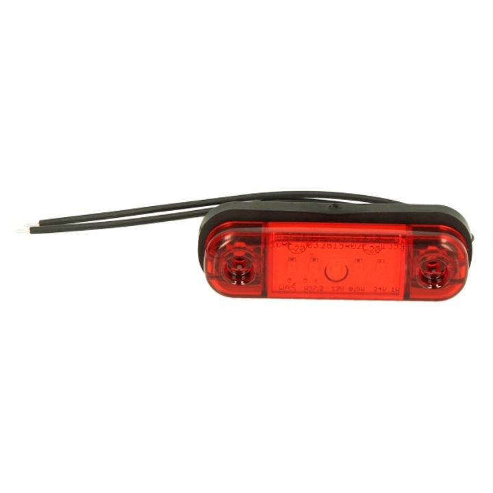 Lampa gabarit WAS, ovală, roșie, LED, 24, 2x83, 8x10, 4mm