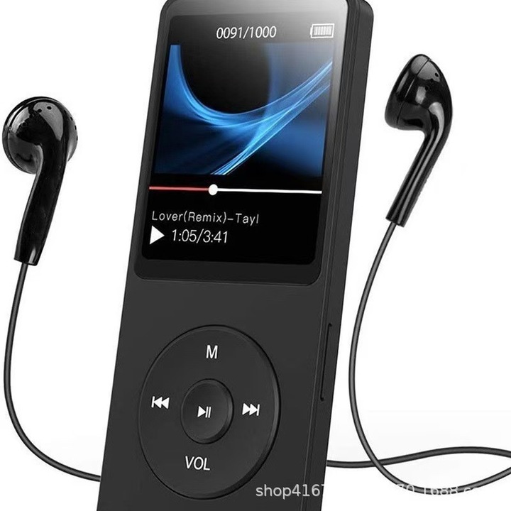 MP3 player, Bluetooth 5.0 tactil, portabil pentru invatare, asculta romane si melodii, dictionar, negru, 64GB