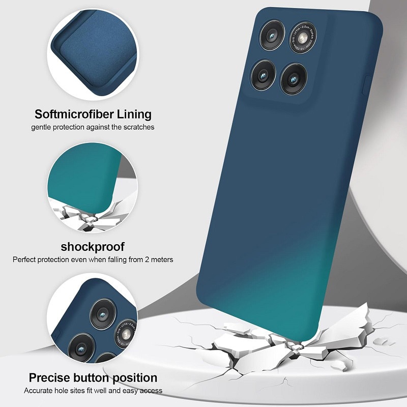 Carcasa compatibil cu Motorola Edge 60/Motorola Edge 60 Fusion, ultra subtire, rezistenta la socuri, albastru inchis