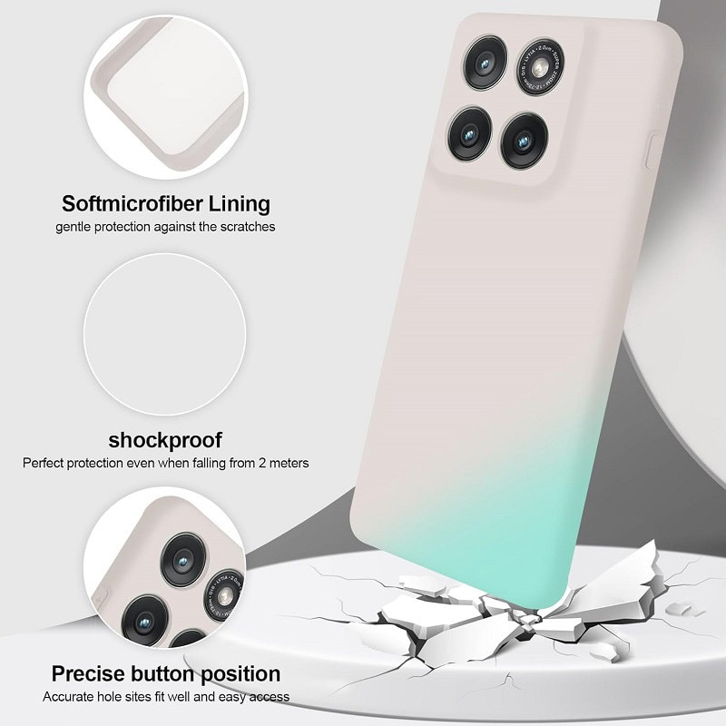 Carcasa compatibil cu Motorola Moto Edge 70 Fusion, silicon, ultra subtire, rezistenta la socuri, Bej