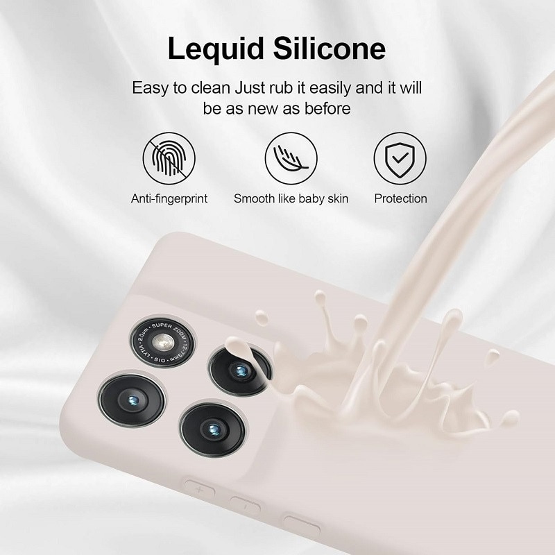 Carcasa compatibil cu Motorola Moto Edge 70 Fusion, silicon, ultra subtire, rezistenta la socuri, Bej