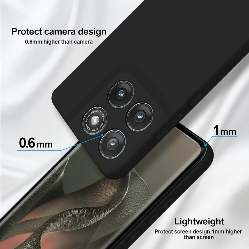 Carcasa compatibil cu Motorola Moto Edge 70, silicon, ultra subtire, rezistenta la socuri, negru