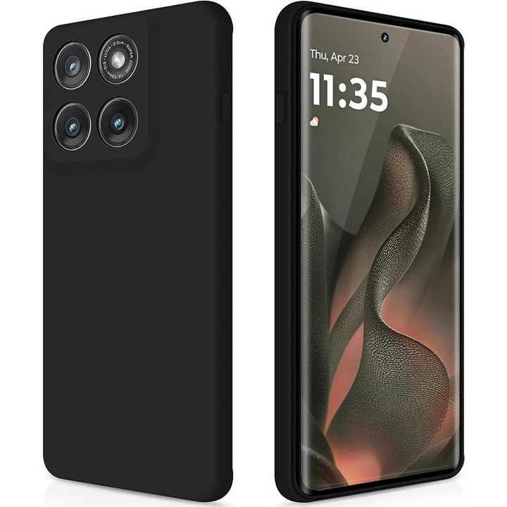 Калъф, съвместим с Motorola Edge 60/Motorola Edge 60 Fusion, силиконов, ултра тънък, удароустойчив, черен