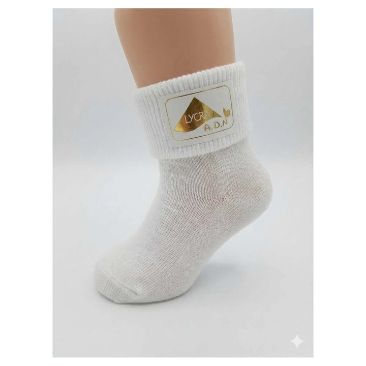 Set de 3 perechi sosete scurte, Respirabil, Elasticitate ridicata, Alb, 0-1 an