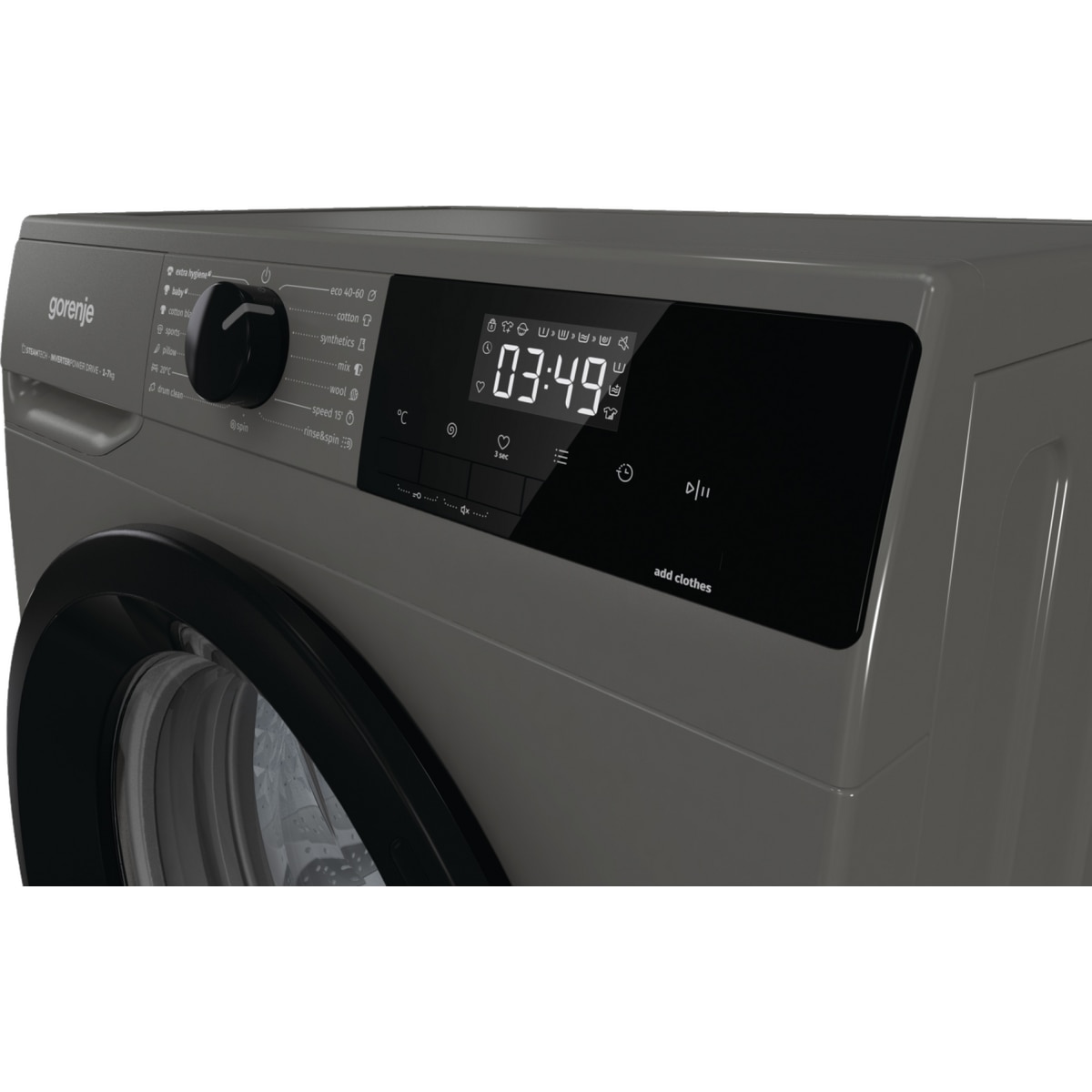Masina de Spalat Rufe Frontala Gorenje WNHEI74SAS/A Slim SteamTech Capacitate 7KG 1400RPM Clasa A Gri Antracit