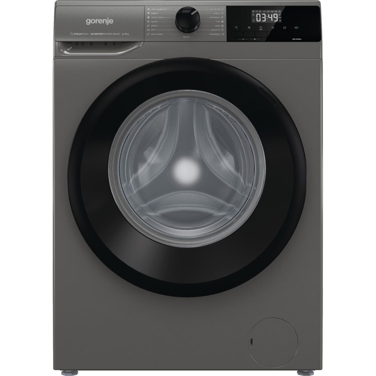 Masina de Spalat Rufe Frontala Gorenje WNHEI74SAS/A Slim SteamTech Capacitate 7KG 1400RPM Clasa A Gri Antracit
