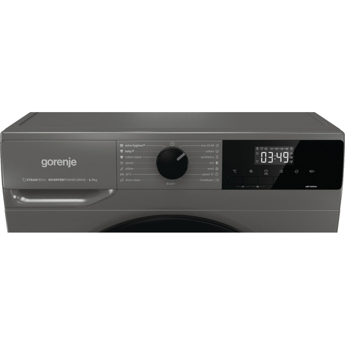 Masina de Spalat Rufe Frontala Gorenje WNHEI74SAS/A Slim SteamTech Capacitate 7KG 1400RPM Clasa A Gri Antracit