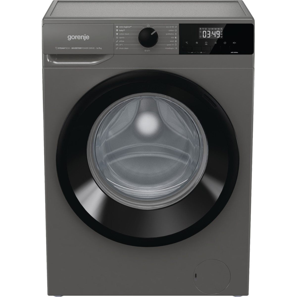 Masina de Spalat Rufe Frontala Gorenje WNHEI74SAS/A Slim SteamTech Capacitate 7KG 1400RPM Clasa A Gri Antracit