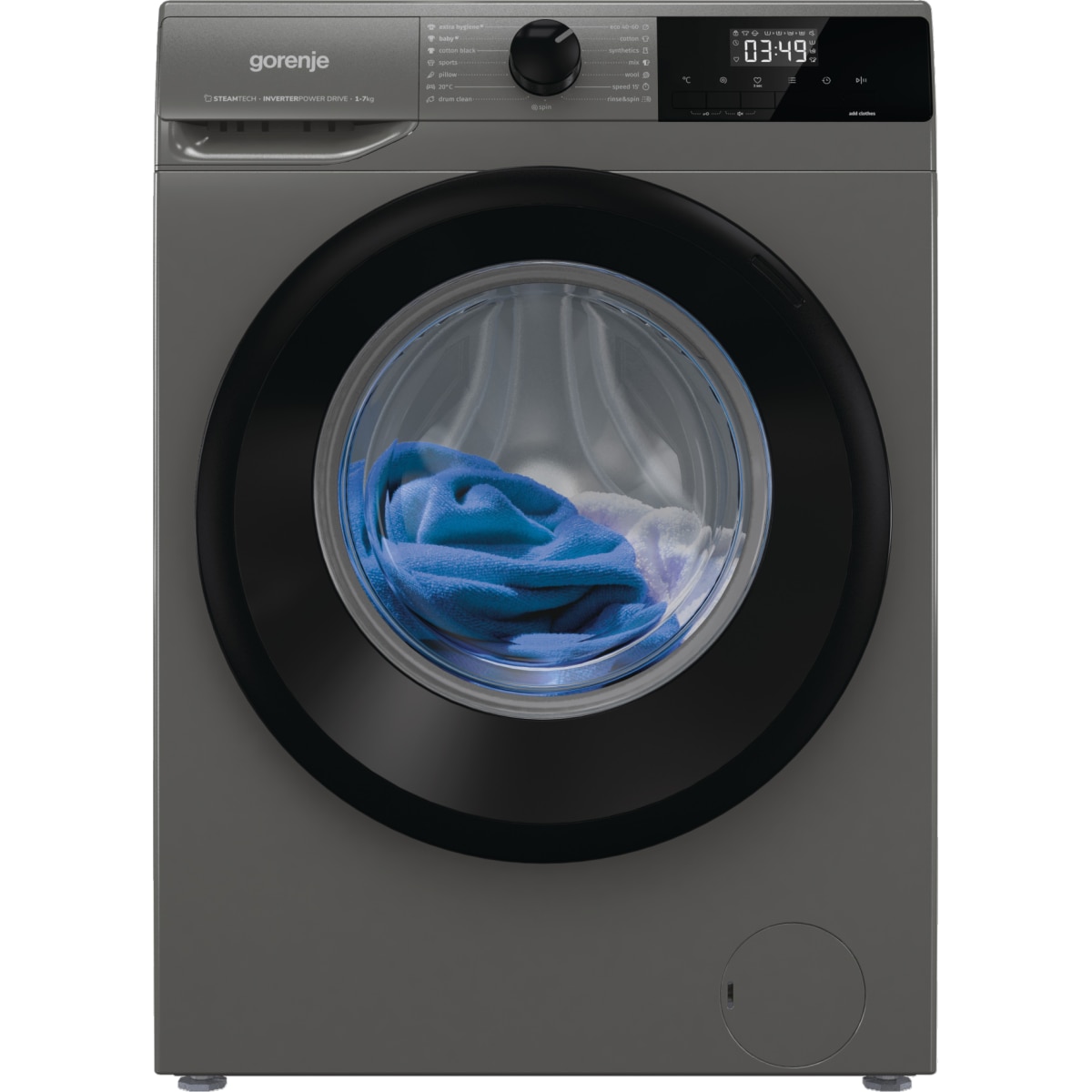 Masina de Spalat Rufe Frontala Gorenje WNHEI74SAS/A Slim SteamTech Capacitate 7KG 1400RPM Clasa A Gri Antracit