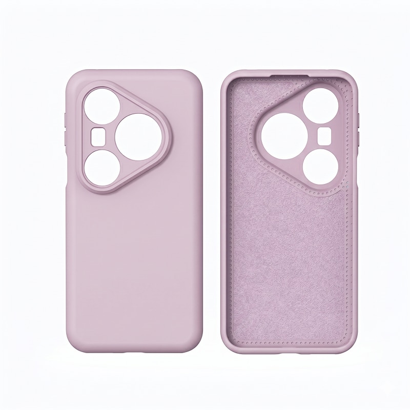 Husa protectie silicon, interior microfibra, pentru Huawei Pura 80 Ultra, anti-amprenta, ultra subtire, Roz