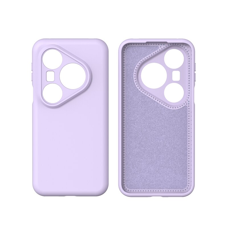 Husa protectie silicon, interior microfibra, pentru Huawei Pura 80 Ultra, anti-amprenta, ultra subtire, violet deschis