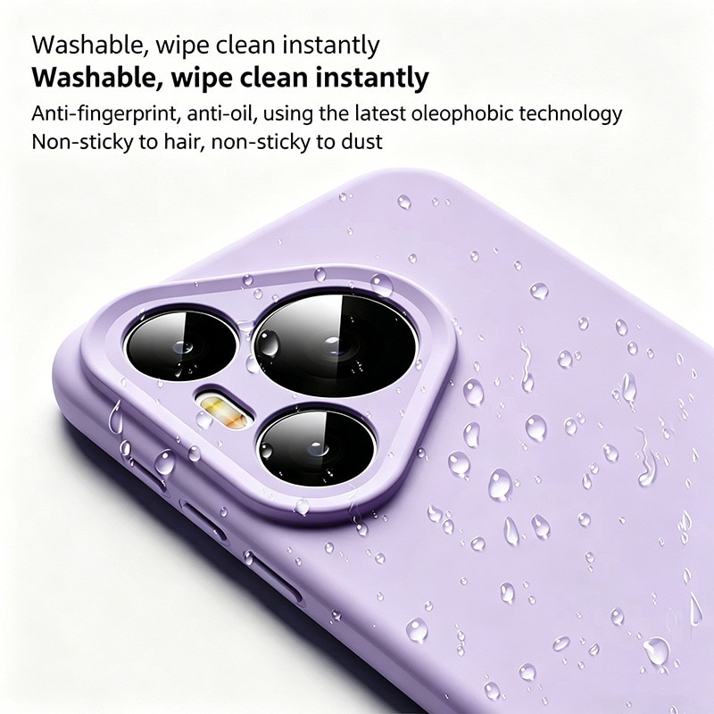 Husa protectie silicon, interior microfibra, pentru Huawei Pura 80 Ultra, anti-amprenta, ultra subtire, violet deschis