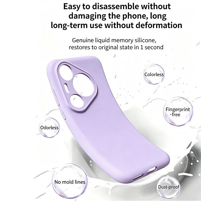 Husa protectie silicon, interior microfibra, pentru Huawei Pura 80 Ultra, anti-amprenta, ultra subtire, violet deschis