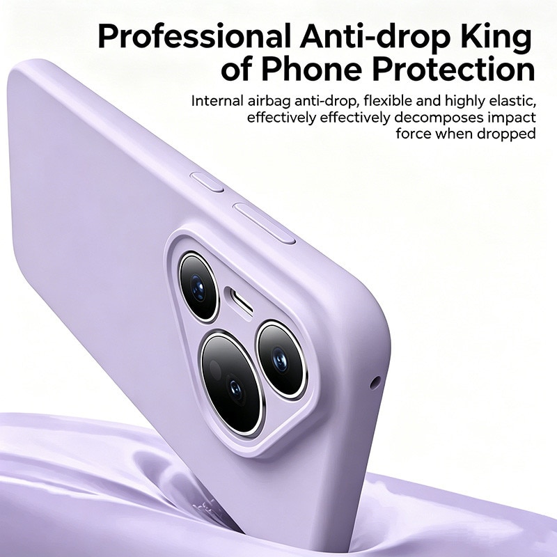Husa protectie silicon, interior microfibra, pentru Huawei Pura 80 Ultra, anti-amprenta, ultra subtire, violet deschis