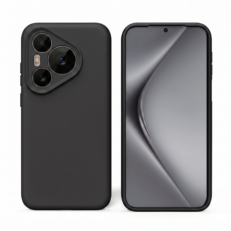 Husa protectie silicon, interior microfibra, pentru Huawei Pura 80 Ultra, anti-amprenta, ultra subtire, Negru