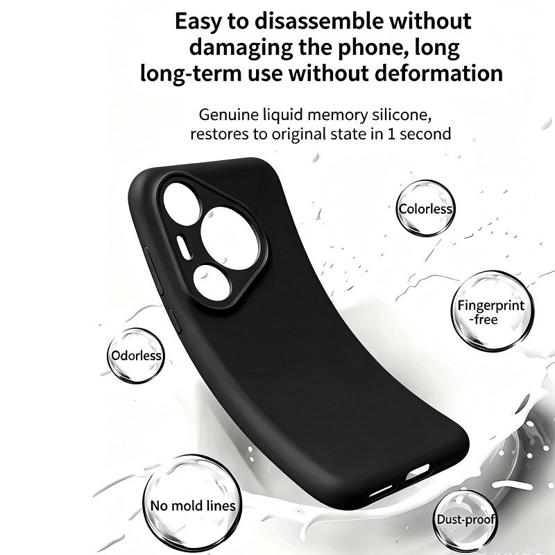 Husa protectie silicon, interior microfibra, pentru Huawei Pura 80 Ultra, anti-amprenta, ultra subtire, Negru