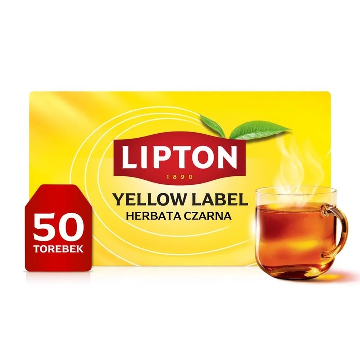 Ceai negru Lipton Yellow Label, 100 g (50 plicuri)