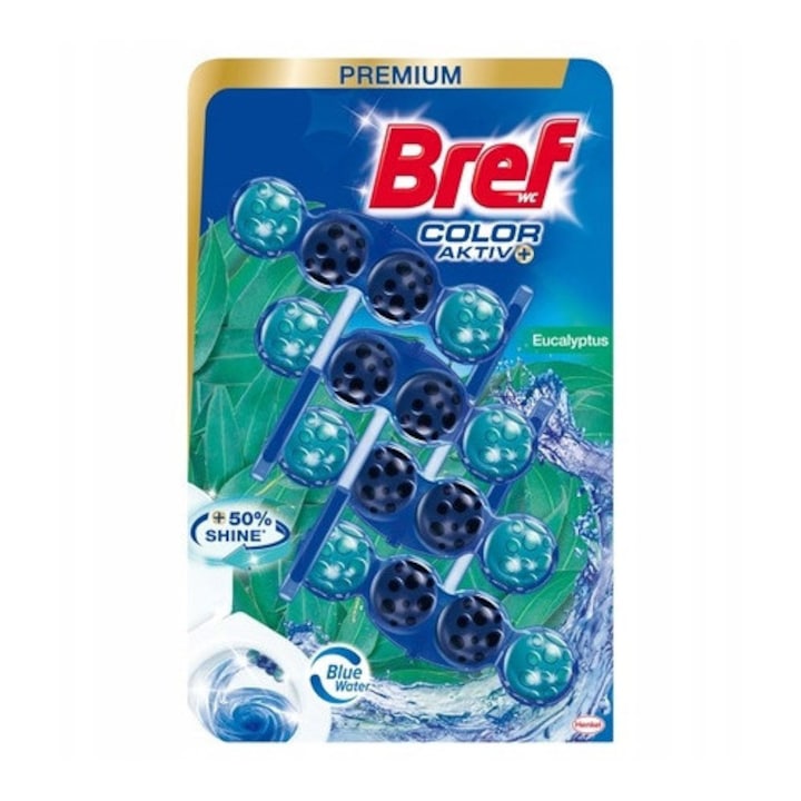 Bref Color Aktiv Zawieszka WC Eukaliptus, set 4 bucati, curatare eficienta, protectie impotriva murdariei