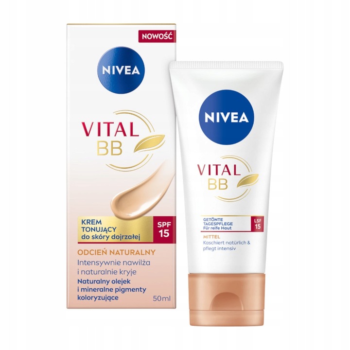 Crema de fata Nivea Vital BB, tonifiant, SPF 15, 50ml, hidratare, nuantare