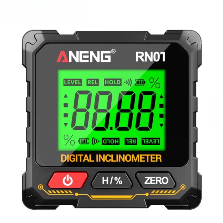 Inclinometru digital, ANENG RN01, unghi 0-90 grade, afisaj LCD, baza magnetica, instrument profesional masurare inclinatie