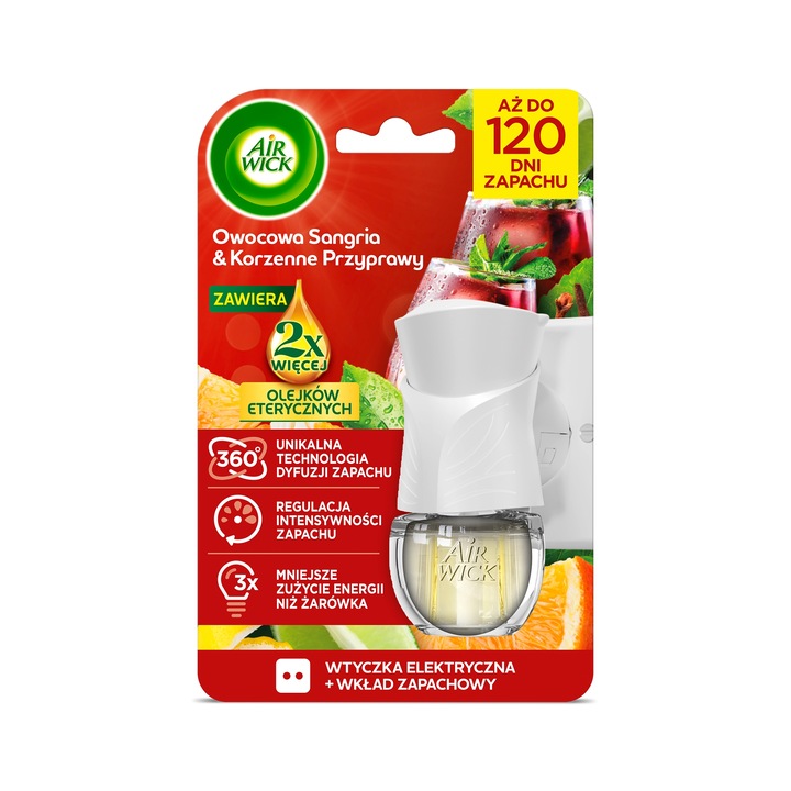 Odorizant electric Air Wick, fructe de sangria si condimente, 19ml