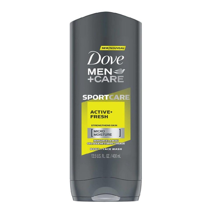 Gel de dus Dove Men Sport Active Fresh, 400 ml, curatare eficienta, hidratare, pentru barbati