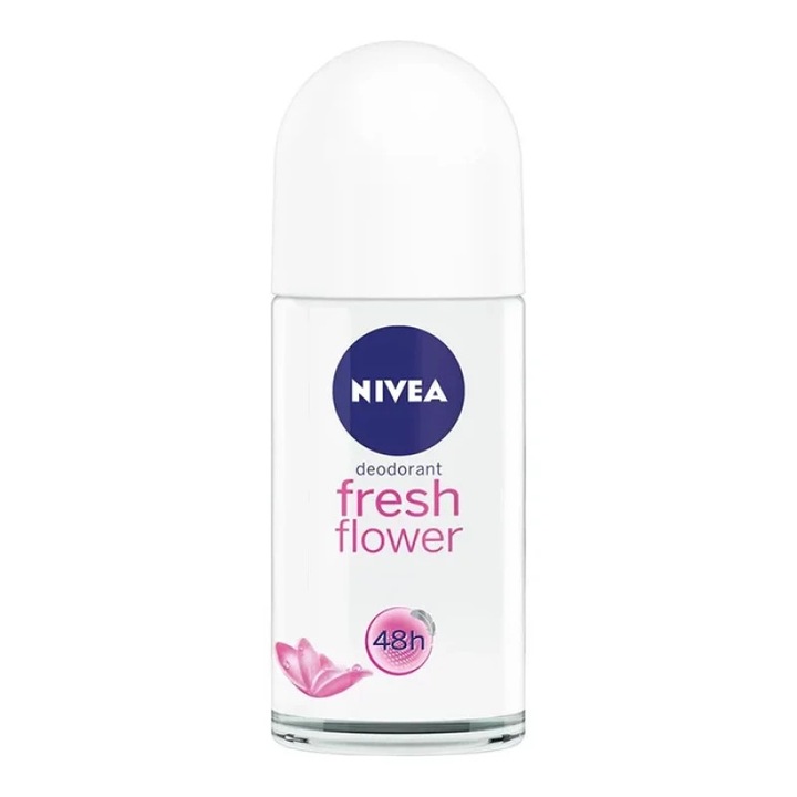 Deodorant roll-on Nivea Fresh Flower, 50 ml, 48 ore protectie, parfum floral