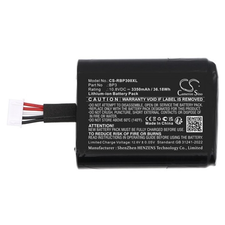 Cameron sino li-ion akkumulátor, 10.8v, 3350mAh, kompatibilis roberts bp18650-3s1p -vel