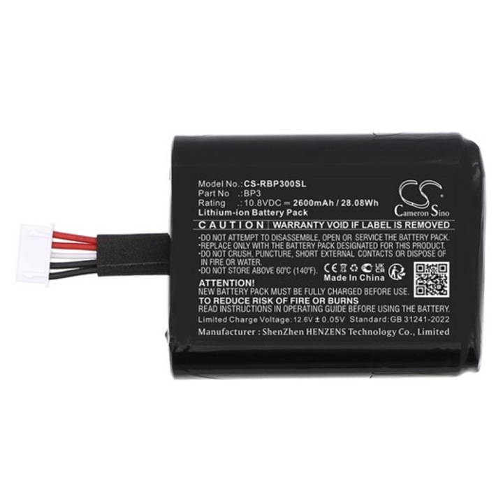 Cameron sino li-ion akkumulátor, 10.8v, 2600mAh, kompatibilis roberts bp18650-3s1p -vel