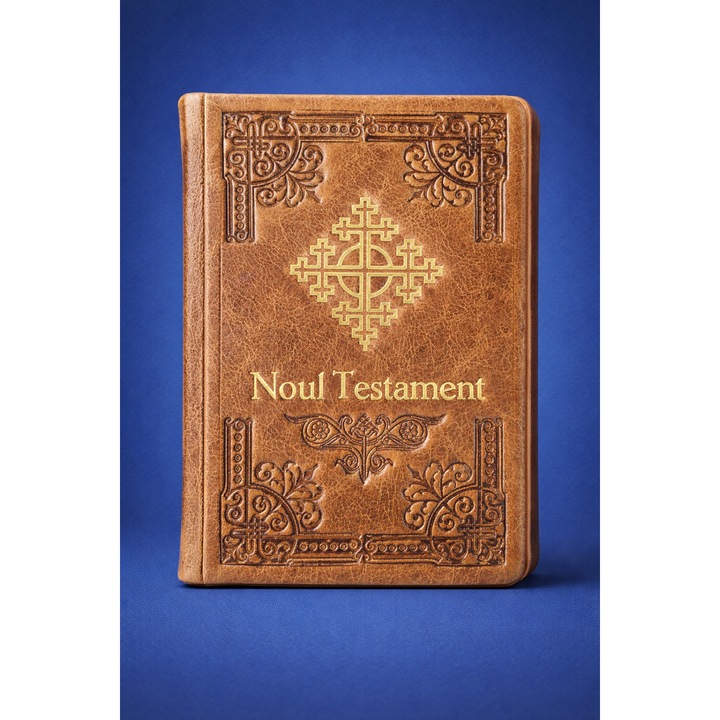 Noul Testament cu Psalmi - marime mica, coperta naturala din piele, maro
