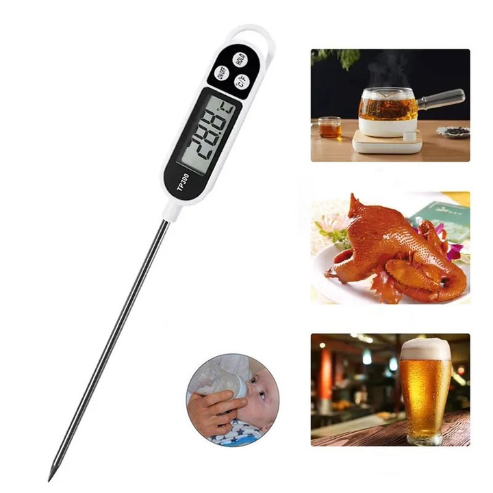 Termometru digital de bucatarie pentru gatit, TP300 cu sonda, -50℃, 300℃