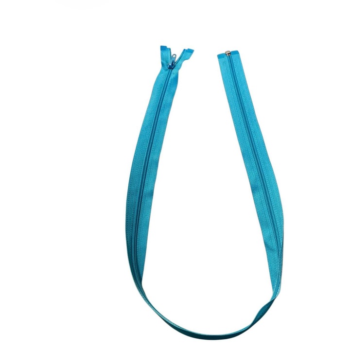 Fermoar detasabil spiralat 5mm, 80 cm, Turcoaz