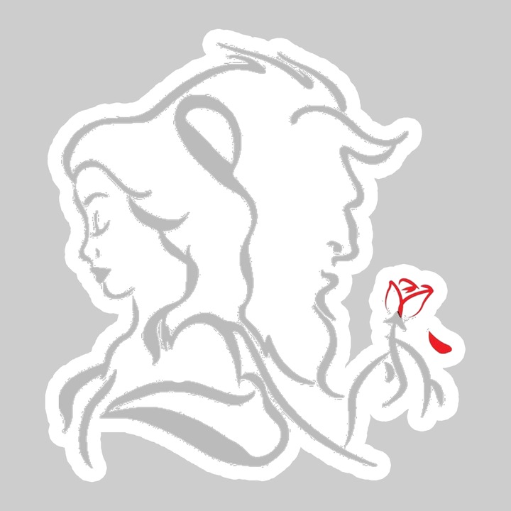 Sticker Beauty Beast Minimalist Art V2, Autoadeziv, Cool Funny Texte, Cri-Flo, 15 cm