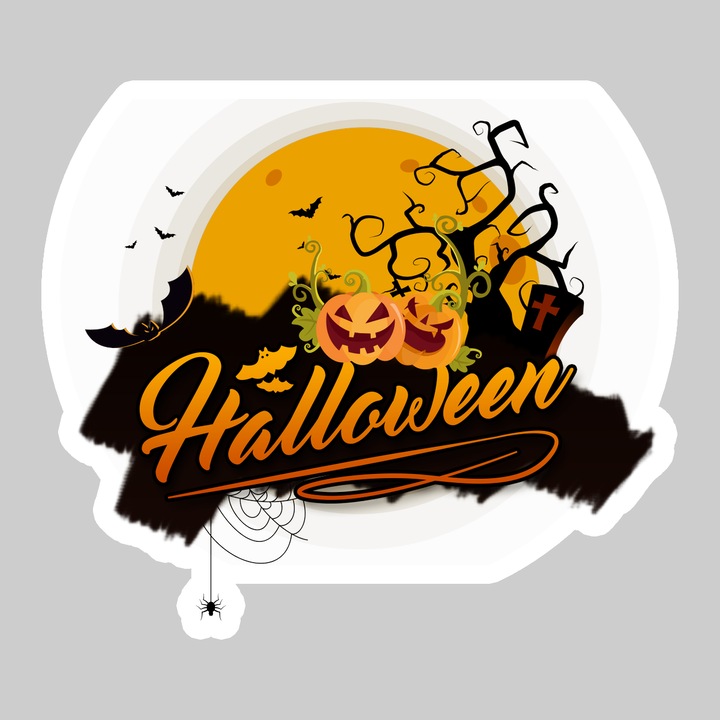 Sticker Halloween Logo, Autoadeziv, Cool Funny Texte, Cri-Flo, 25 cm