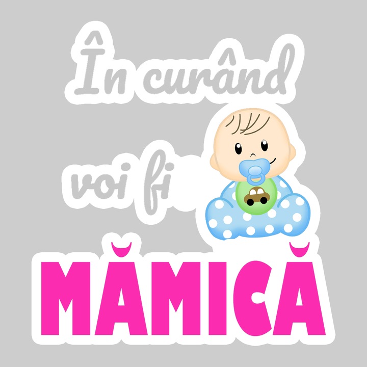 Sticker In Curand Voi Fi Mamica Baiat, Autoadeziv, Cool Funny Texte, Cri-Flo, 20 cm