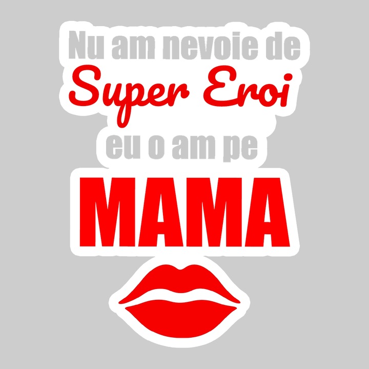 Sticker Super Mama Mesaj Rosu, Autoadeziv, Cool Funny Texte, Cri-Flo, 15 cm