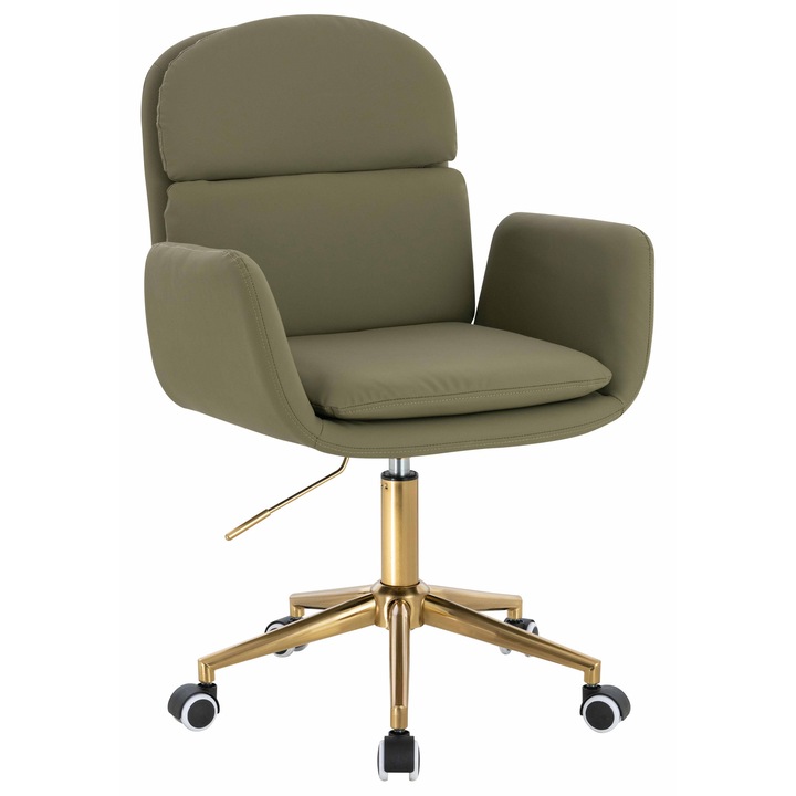 Votana HR480K Khaki Műbőr Premium Soft szék arany lábbal