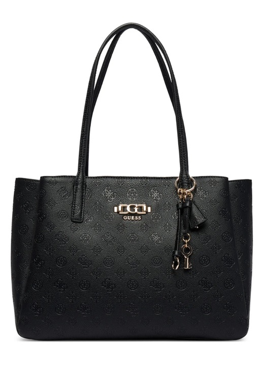 Geanta de umar Guess Anise, neagra, design anaglyph, dimensiuni 39x27x15cm, pentru A4