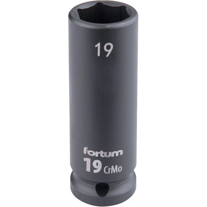 Cheie tubulara impact 1/2" 19 mm Fortum 4703219, CrMoV, L 78 mm