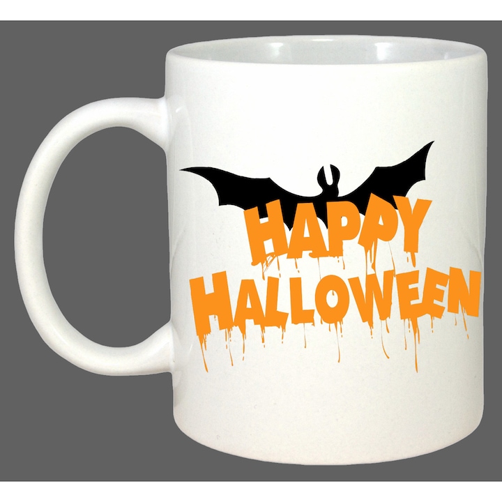 Cana Halloween Liliac, Cadou, Sarbatori, Cri-Flo, Culoare Alb, 330 ml