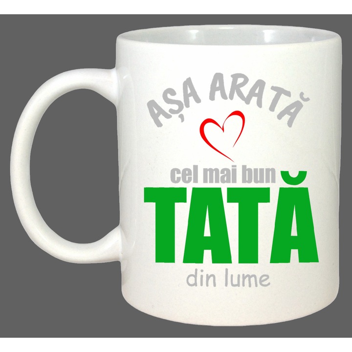 Cana Cel Mai Bun Tata, Cadou, Sarbatori, Cri-Flo, Culoare Alb, 330 ml