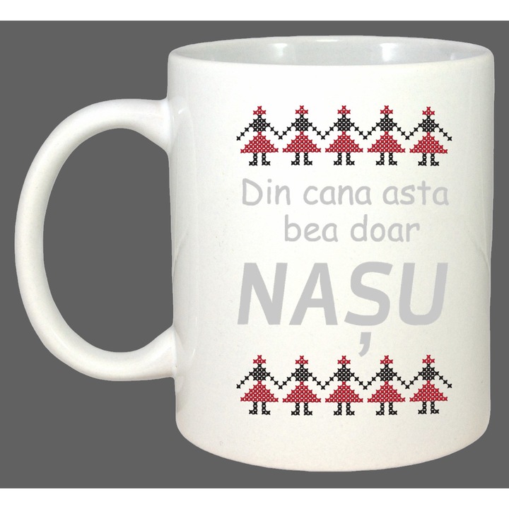 Cana Din Cana Asta Bea Doar Nasu Gri, Cadou, Sarbatori, Cri-Flo, Culoare Alb, 330 ml