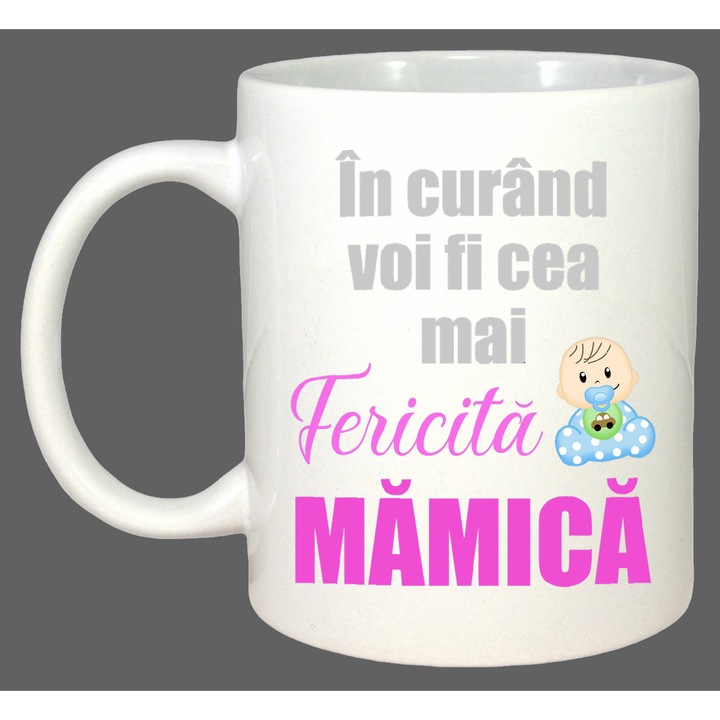 Cana In Curand Voi Fi Cea Mai Fericita Mamica, Cadou, Sarbatori, Cri-Flo, Culoare Alb, 330 ml